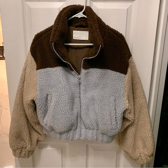 Oak & Fort - Colour Block Sherpa Jacket - Picture 12 of 12